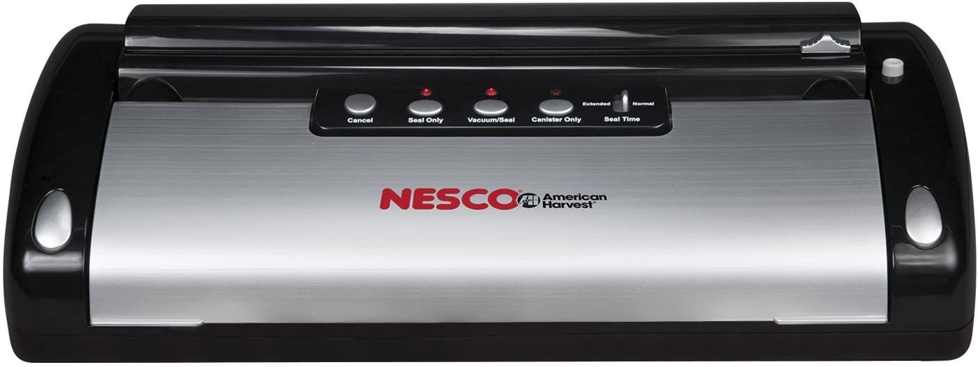 NESCO VS-02, Food Vacuum Sealing System with Bag Starter Kit, Black NESCO VS-02, Food Vacuum Sealing System with Bag Starter Kit, Black