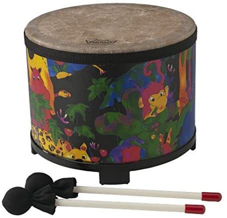 Remo KD-5080-01 Kids Percussion Floor Tom Drum – Fabric Rain Forest: