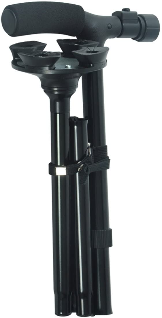 Sminiker Professional LED Folding Walking Cane with Carrying Bag for Old Gentleman or Lady Aluminum Alloy Foldable Cane with Light