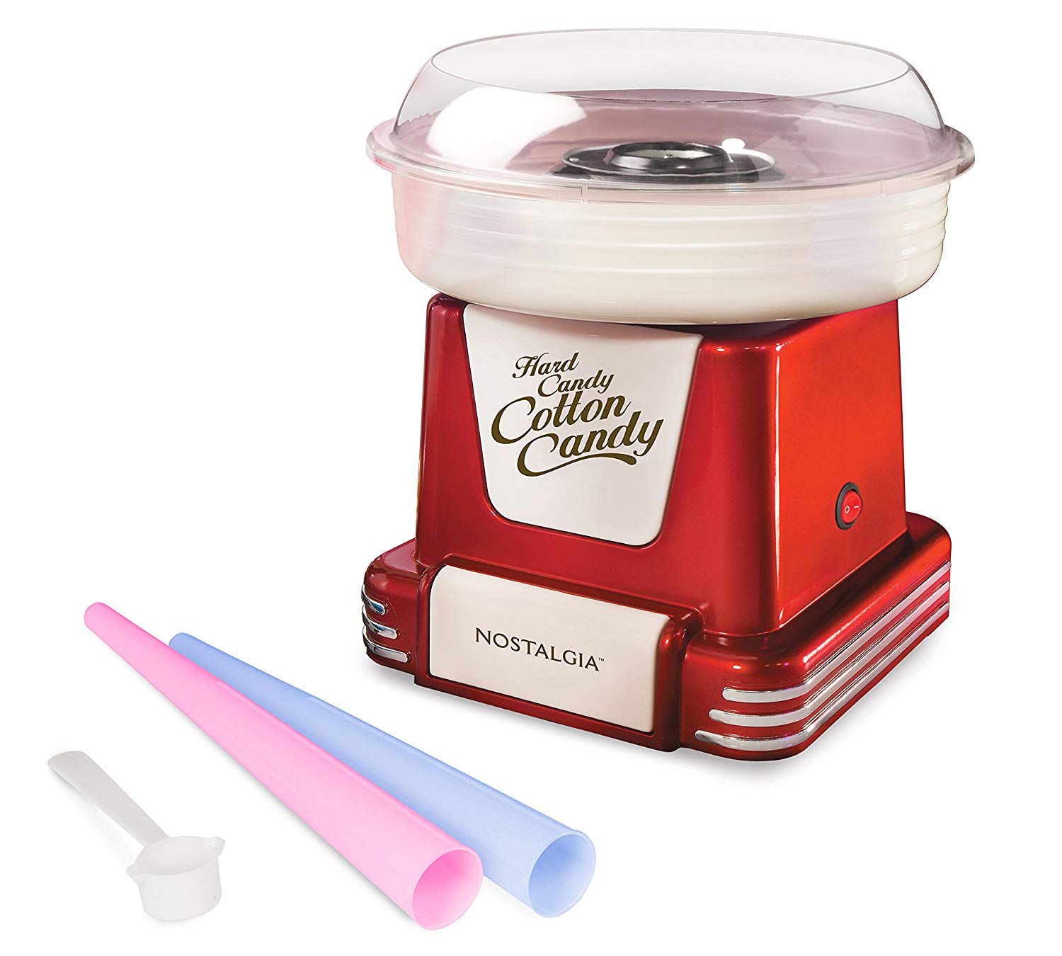 Nostalgia Pcm805retrored Retro Hard & Sugar-free Cotton Candy Maker, Red