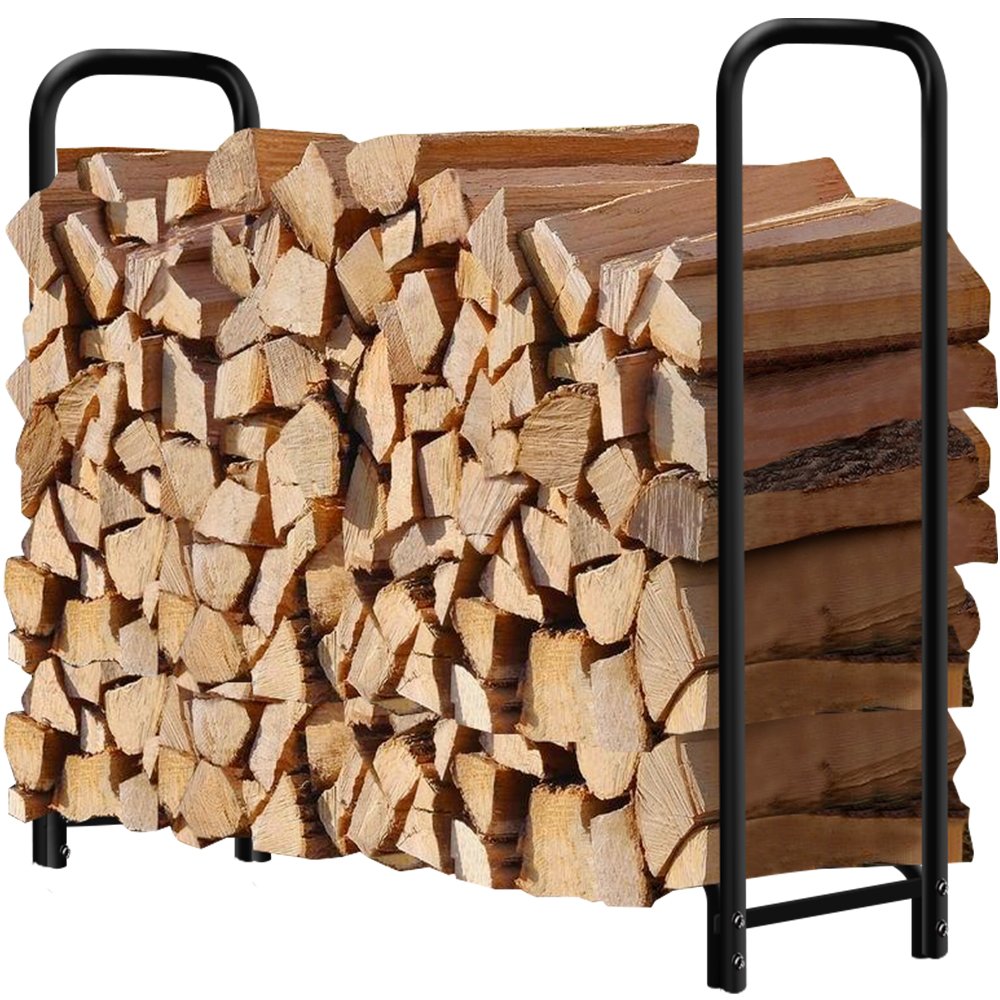 4ft Firewood Rack Outdoor Log Holder for Fireplace Heavy Duty Wood Stacker 4ft Firewood Rack Outdoor Log Holder for Fireplace Heavy Duty Wood Stacker