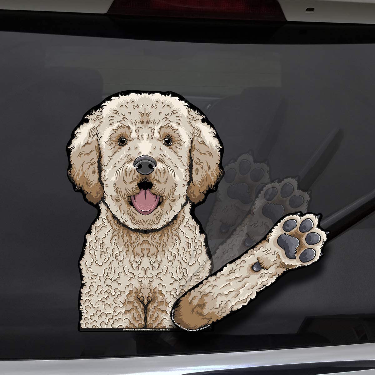 Fletcher the Doodle Dog Waving WiperTags