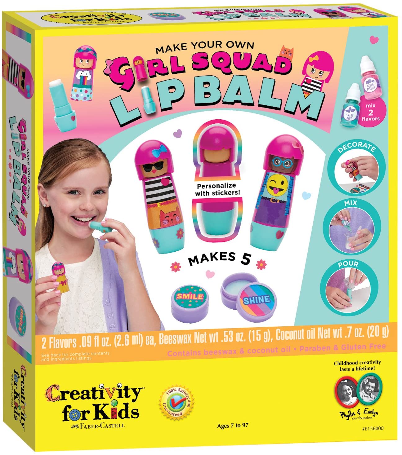 Creativity for Kids Girl Squad Lip Balm – Makes 5 Natural Lip Balms