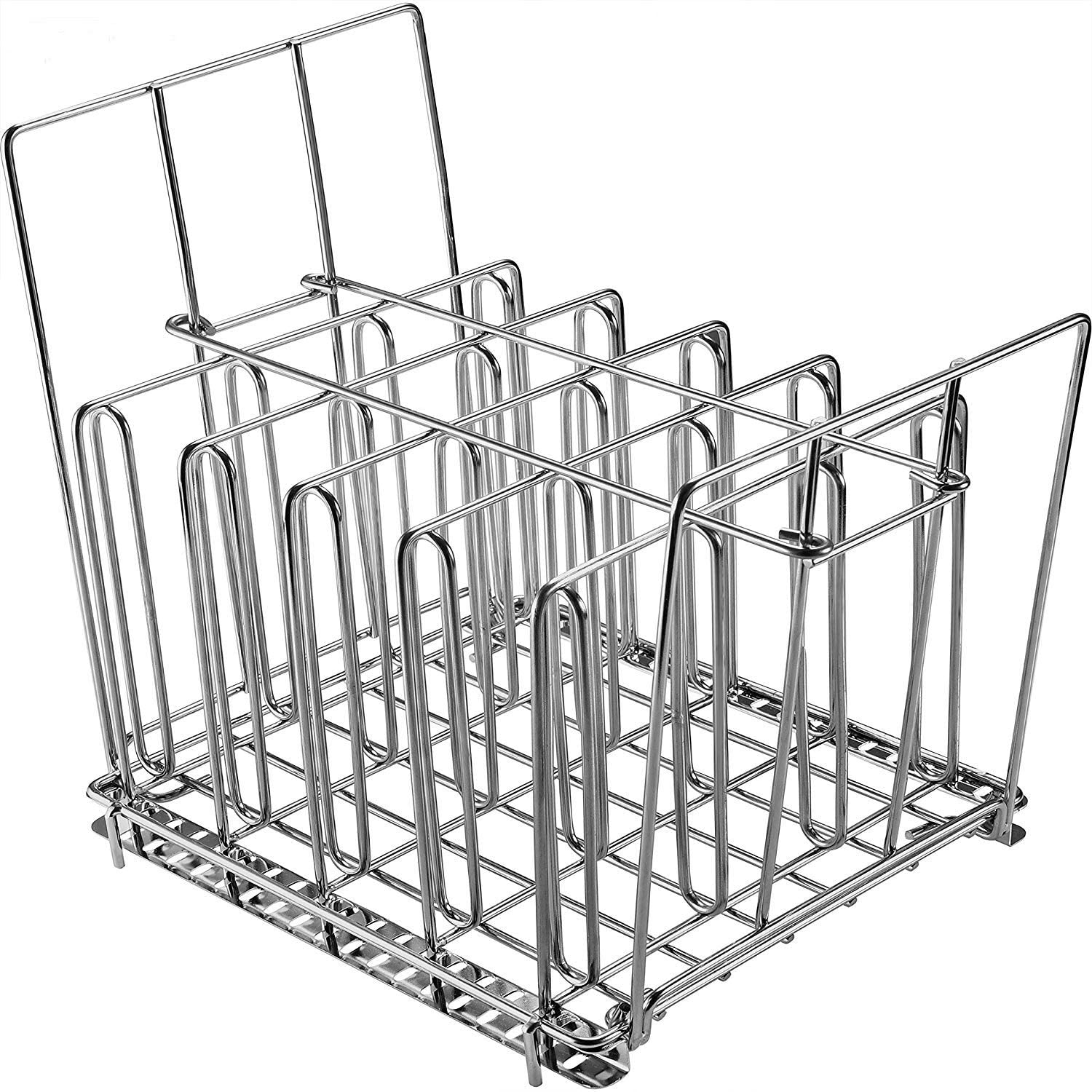 Uarter Sous Vide Rack Stainless Steel for Anova Cookers with Detachable Dividers and 2 No-Float Middle Top Bars, Adjustable, Collapsible Weight-Added Sou Vide Rack for Most 12qt Containers