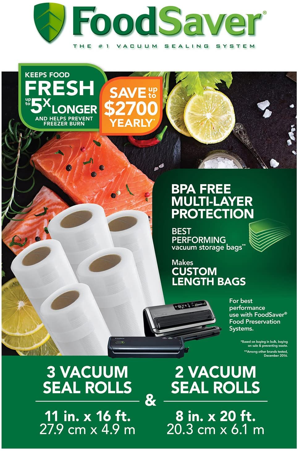 Foodsaver 8" and 11" Vacuum Seal Rolls Multipack