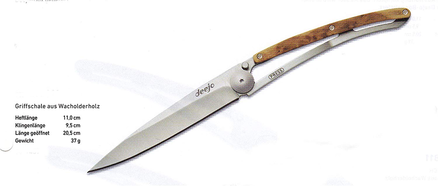 Deejo 1012424010 Linerlock Juniper 37 Gram Folding Knife