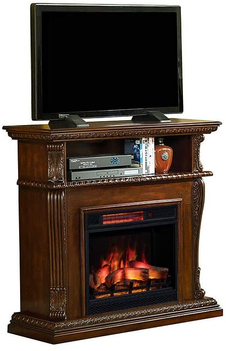 Corinth Electric Fireplace Tv Stand in Walnut With Infrared Firebox Corinth Electric Fireplace Tv Stand in Walnut With Infrared Firebox