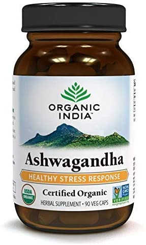 ORGANIC INDIA Ashwagandha Supplement, Healthy Stress Response, 90 Veg Caps