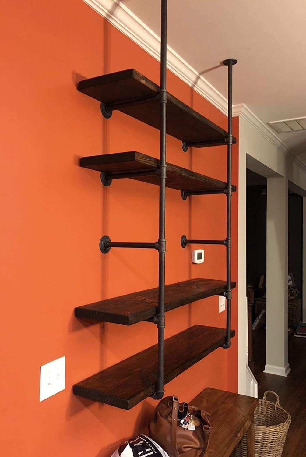 FOF Industrial Retro Wall Mount Iron Pipe Bookshelves FOF Industrial Retro Wall Mount Iron Pipe Bookshelves
