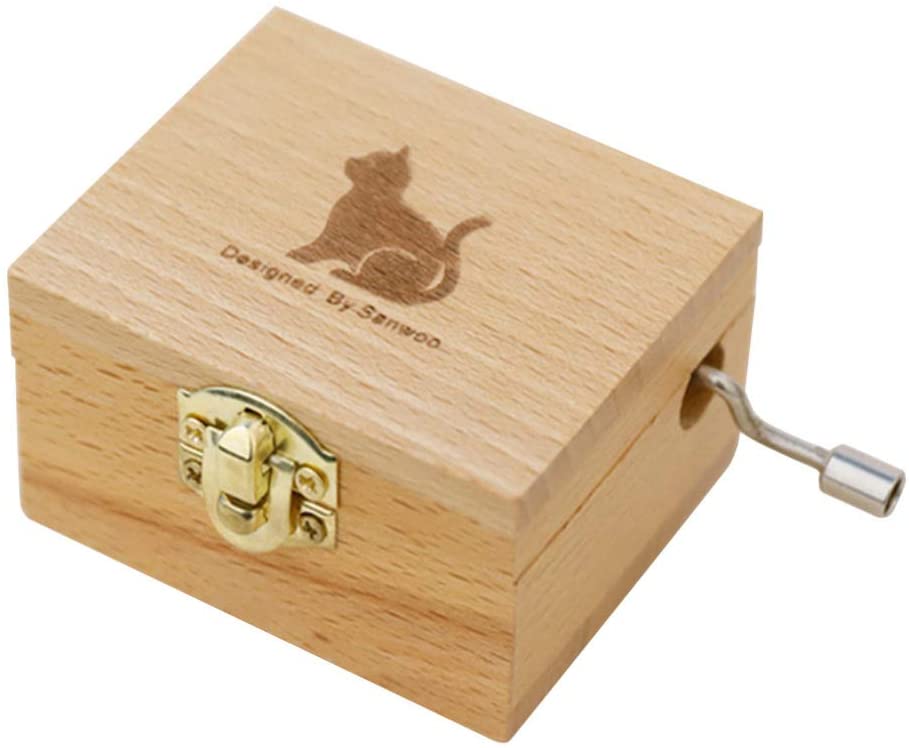 Engraved Vintage Wooden Musical Box Gift