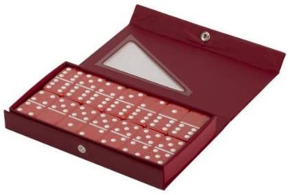 Red Double 6 Jumbo Size Red Domino Tiles in Snap Vinyl Case.