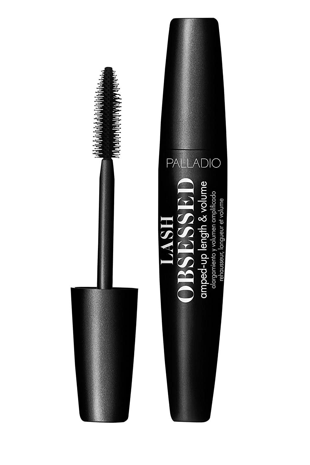 Palladio Lash Obsessed Mascara, Black, Extreme Definition Lengthening Mascara, Amplifies Volume & Fullness, Evenly Coats Lashes, Contains Bamboo, Rice, and Olive Wax, Polymers, Includes Mascara Wand