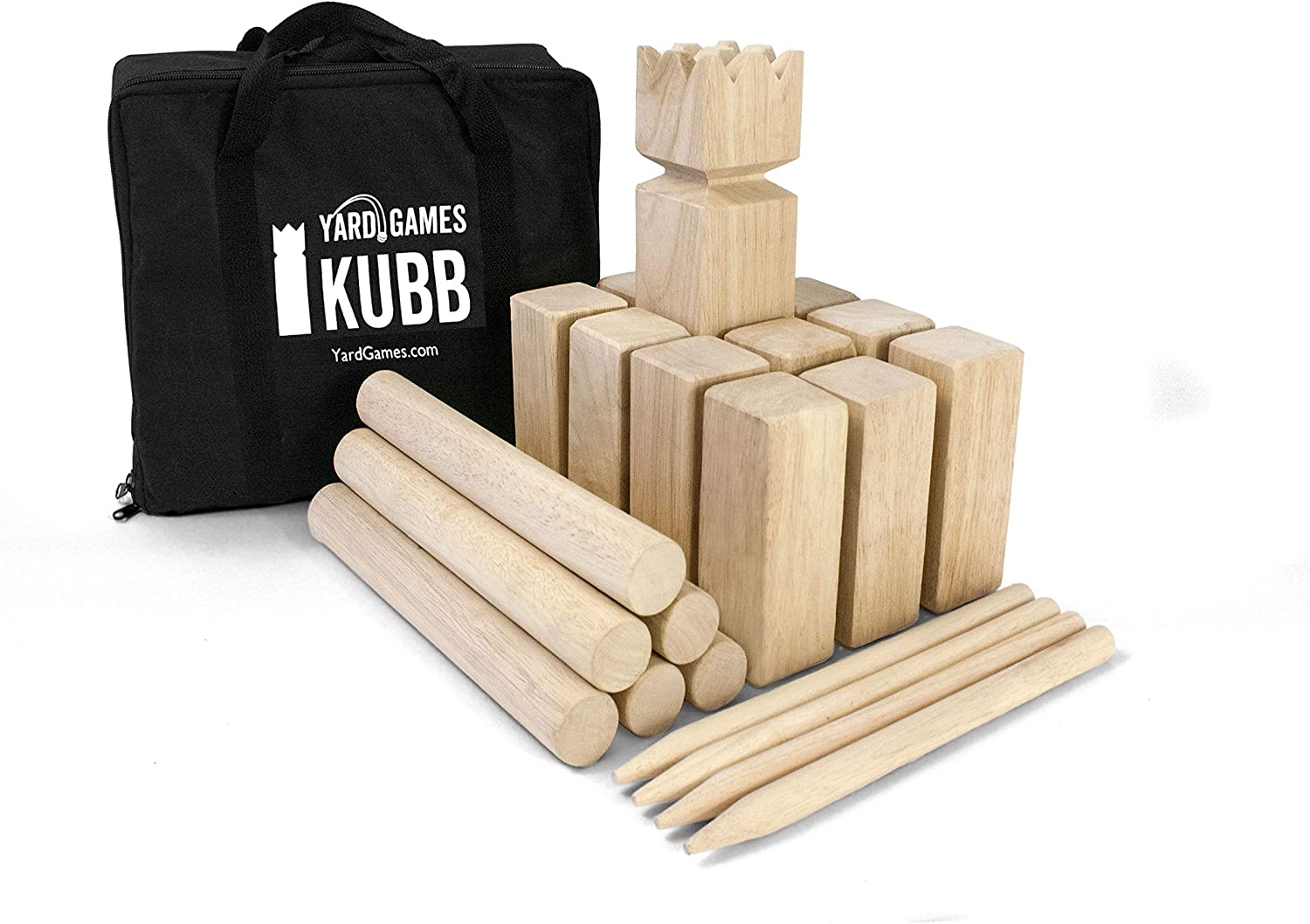 Yard Kubb Games | Premium Size Outdoor Tossing Game with Carrying Case