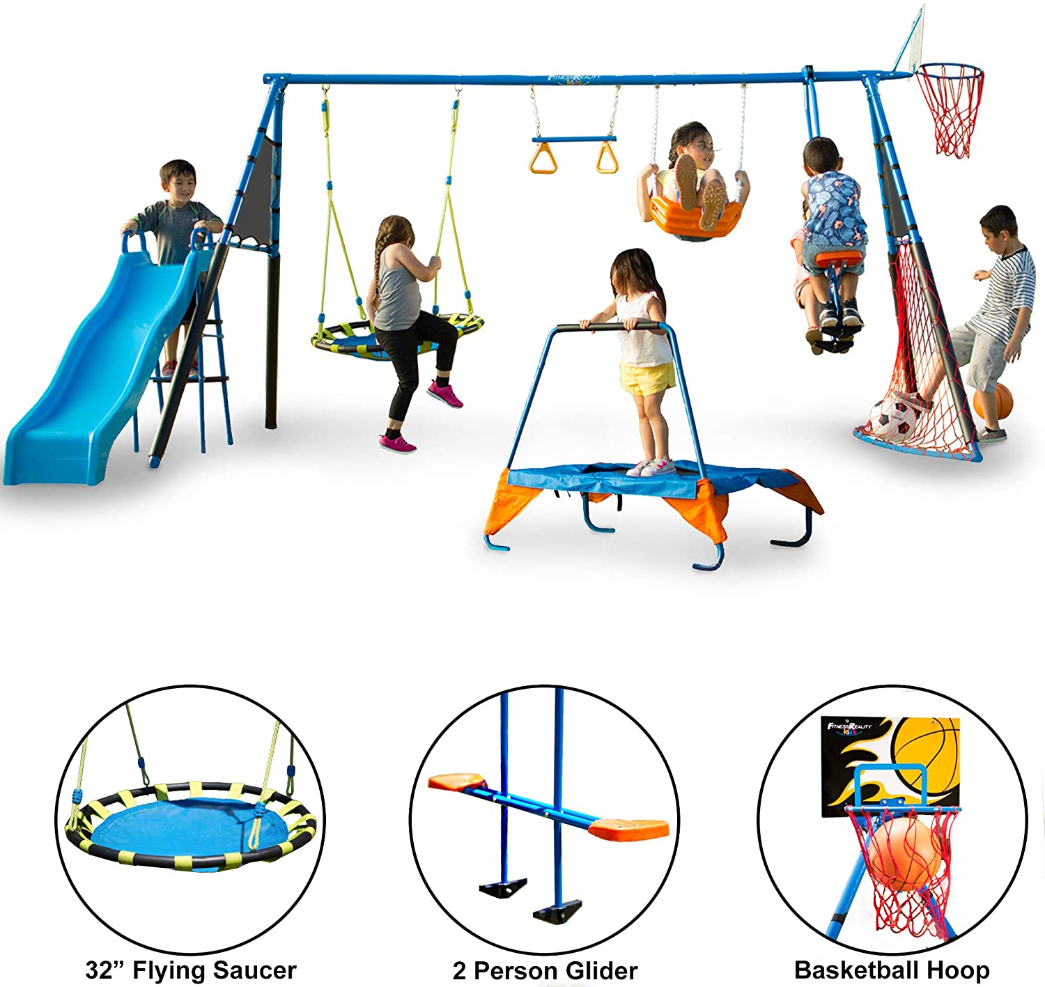 Fitness Reality Kids 'The Ultimate' 8 Stations Sport Series Metal Swing Set