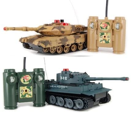 HqiPlay RC Battling Tanks -Set of 2 Full-Size Infrared Radio Remote Control Battle Tanks