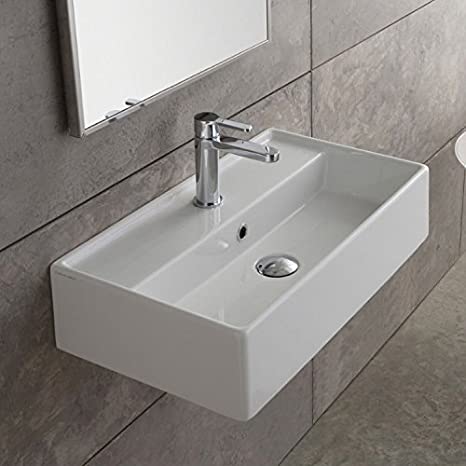 Scarabeo 5002-One Hole Teorema Rectangular Ceramic Wall Mounted/Vessel Sink Scarabeo 5002-One Hole Teorema Rectangular Ceramic Wall Mounted/Vessel Sink