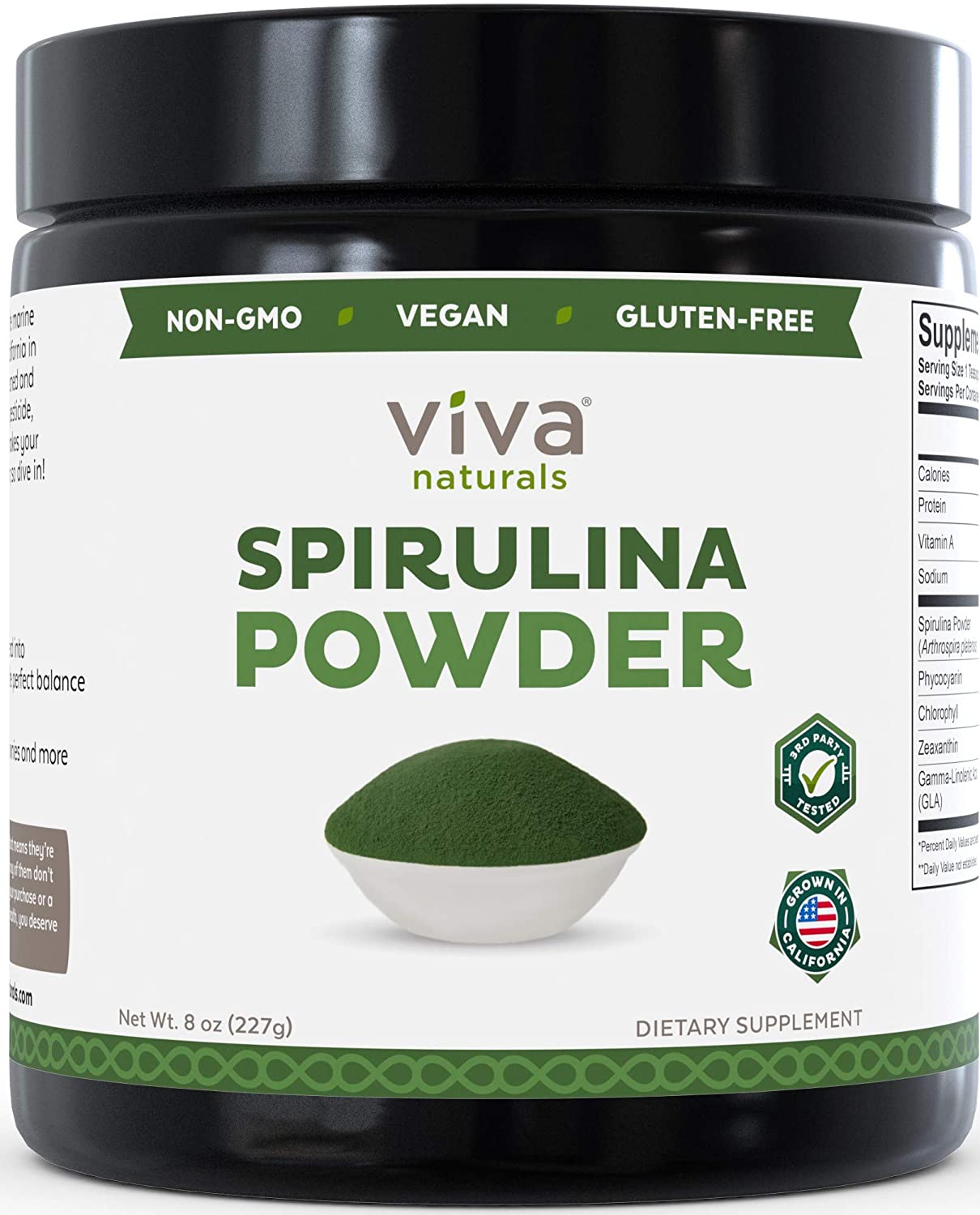 Non-GMO Spirulina Powder, 8 oz: Non-Irradiated and California-Grown - The Finest Green Superfood for Smoothies and Juices (Spirulina) Non-GMO Spirulina Powder, 8 oz: Non-Irradiated and California-Grown - The Finest Green Superfood for Smoothies and Juices (Spirulina)