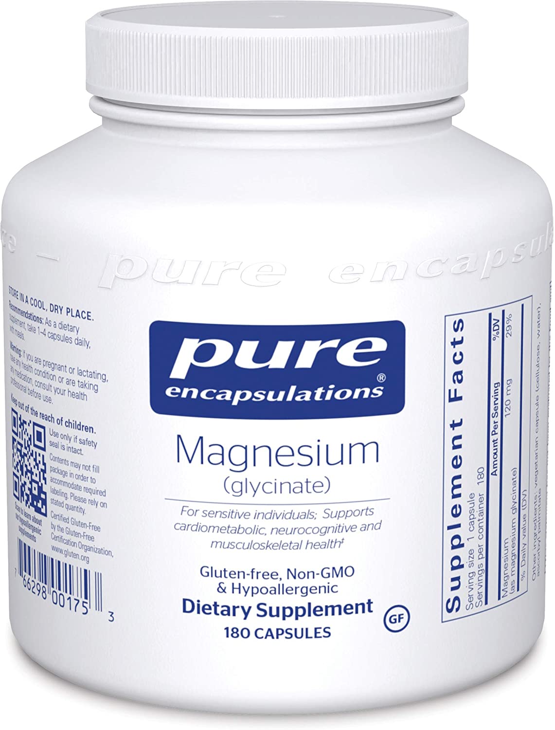 Pure Encapsulations - Magnesium (Glycinate) - Supports Enzymatic and Physiological Functions* - 180 Capsules