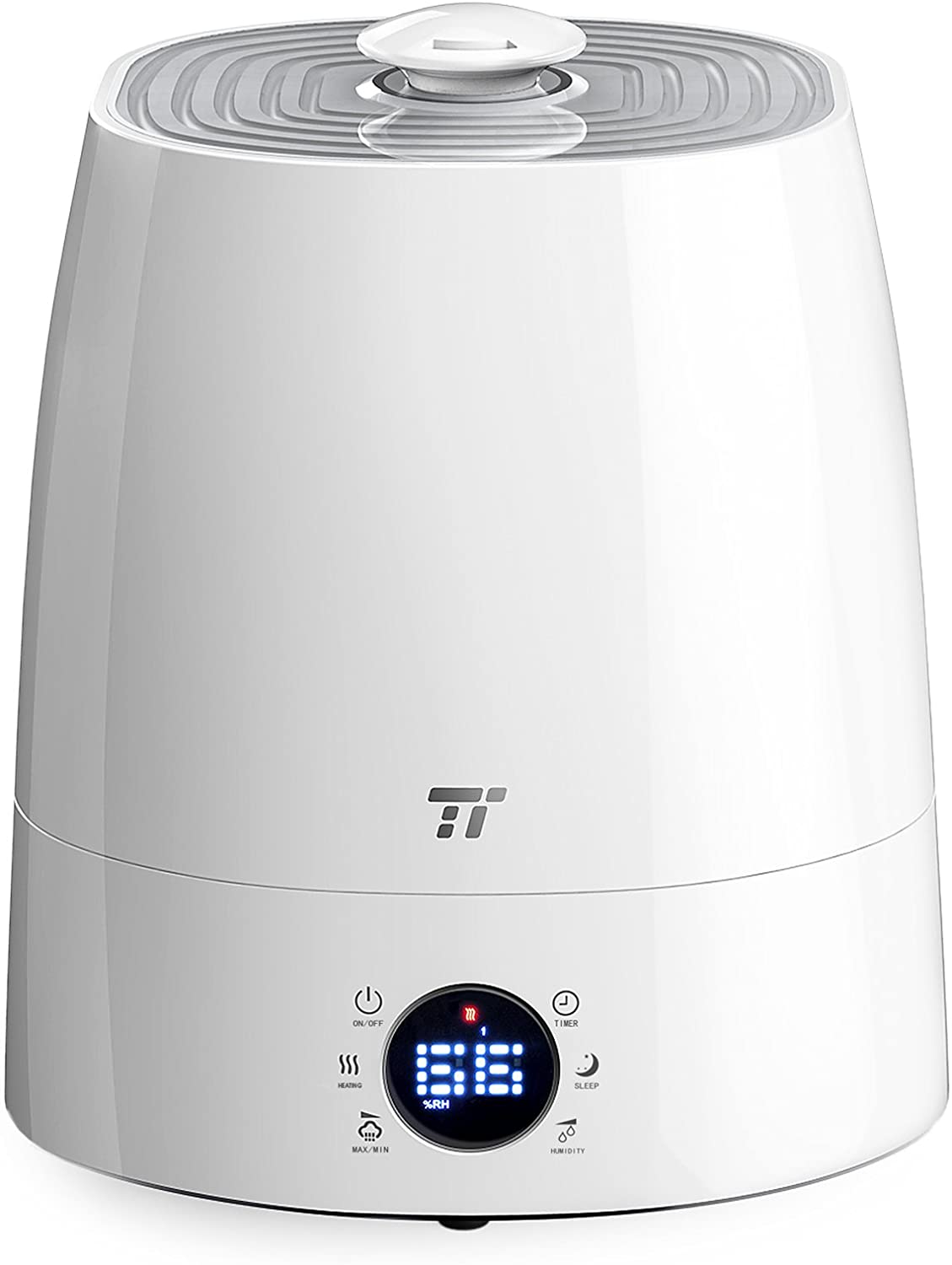 TaoTronics TT-AH007 Warm & Cool Mist Ultrasonic Air Humidifiers for Home Bedroom Office with Filter, LED Display, 360°Rotatable Nozzle-(5.5L/1.45 Gallon, US 110V) 